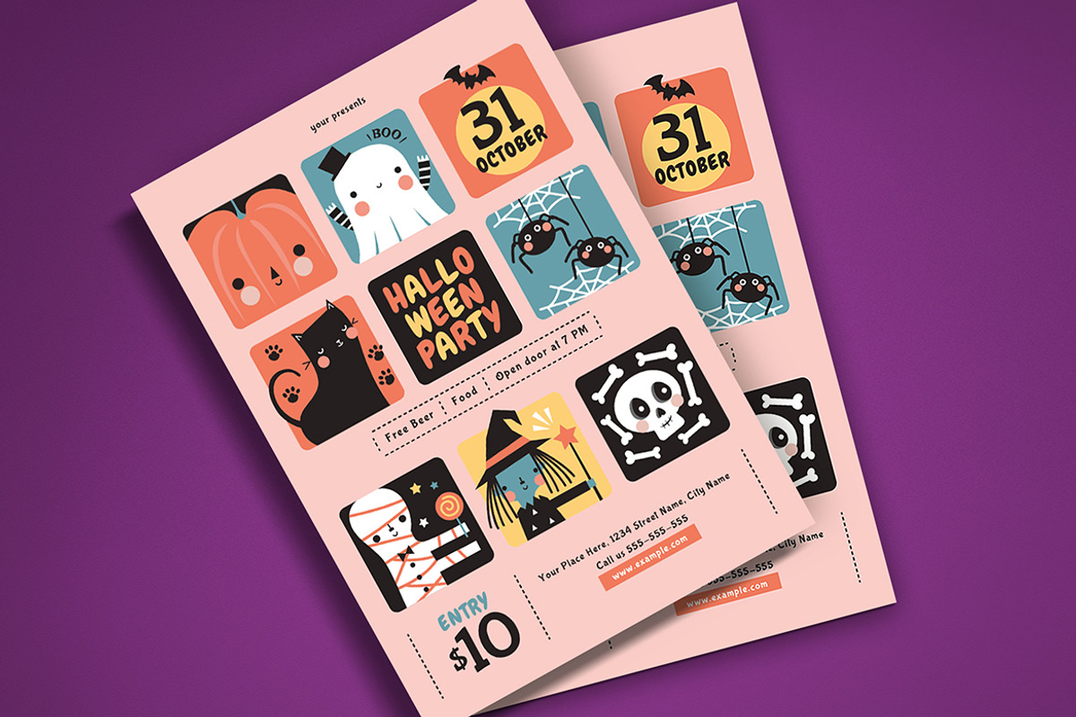 Halloween Party Flyer Template, a Flyer Template by Esui Studio (Photo 3 of 4)
