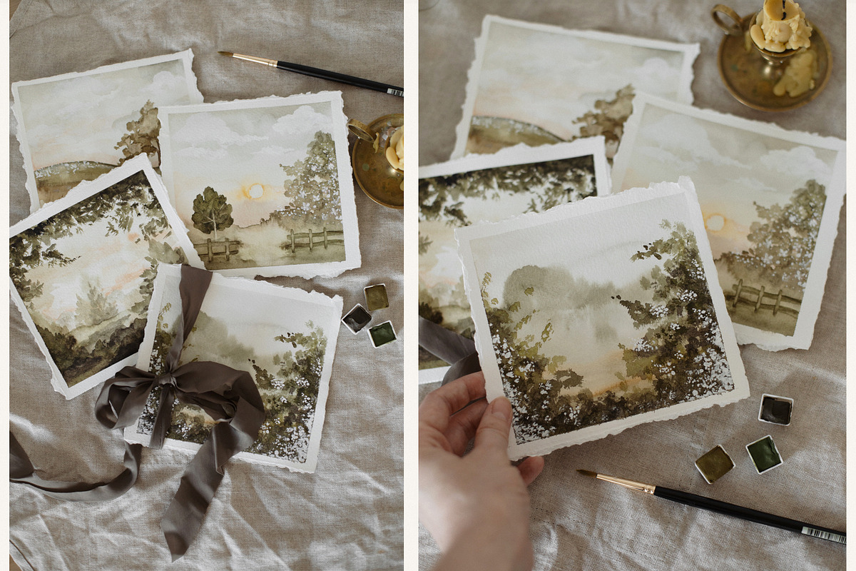 Vintage Forest. Watercolor clipart, an Animal Illustration by Ooh Lily (Photo 16 of 22)