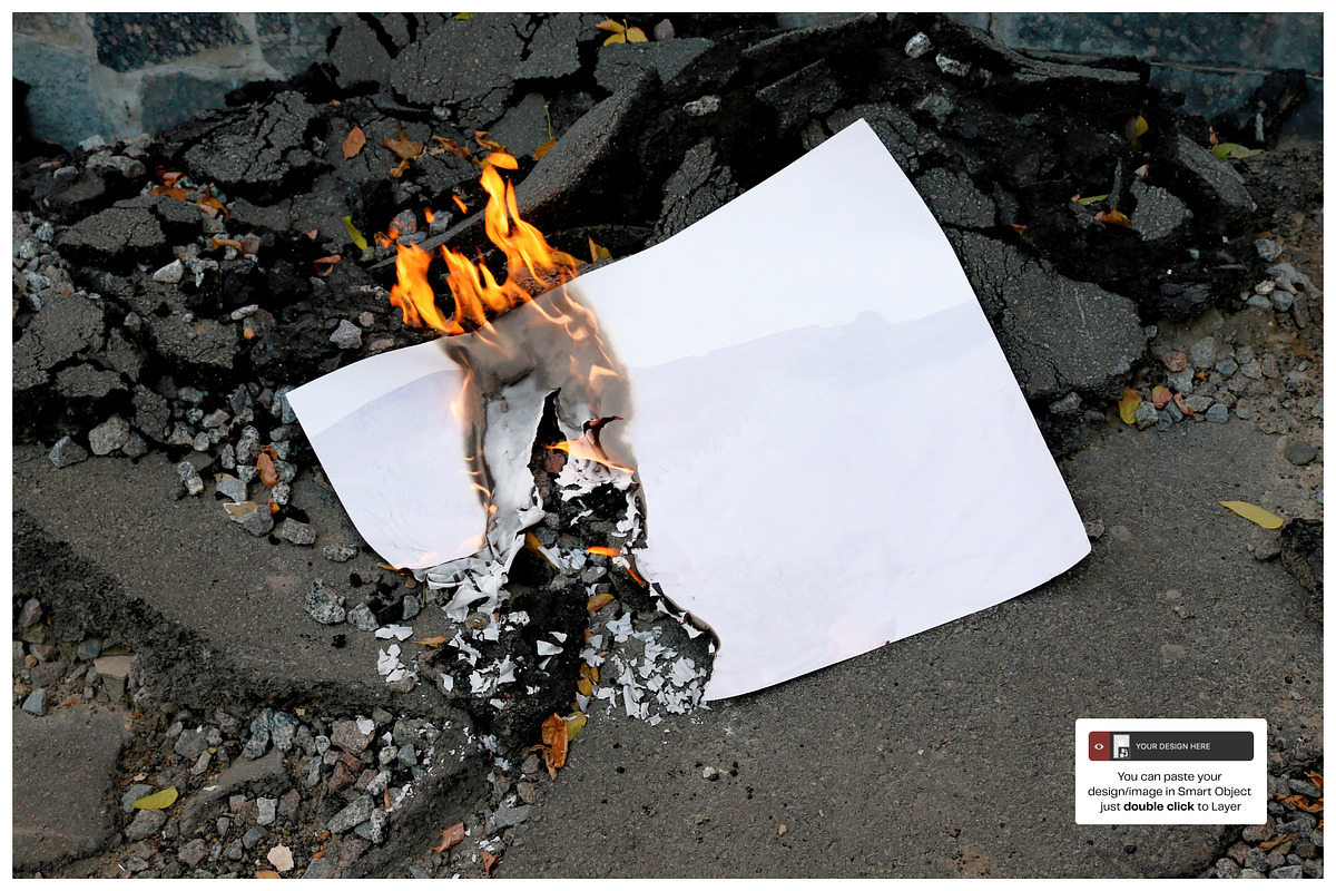 Burning Poster Mockup, a Print Template by Goodies.Buro (Photo 2 of 2)