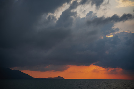 Dramatic sea sunset