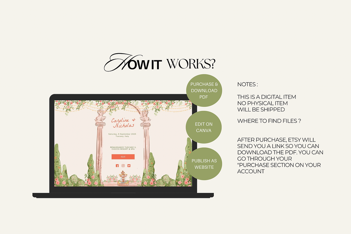 Hand-drawn Wedding Website Canva, a Landing Page Template by Ivyandpalette (Photo 3 of 6)