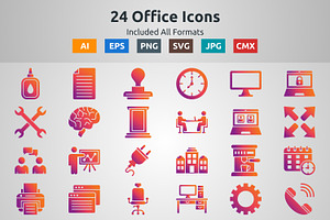 Glyph Gradient Icon Of Office