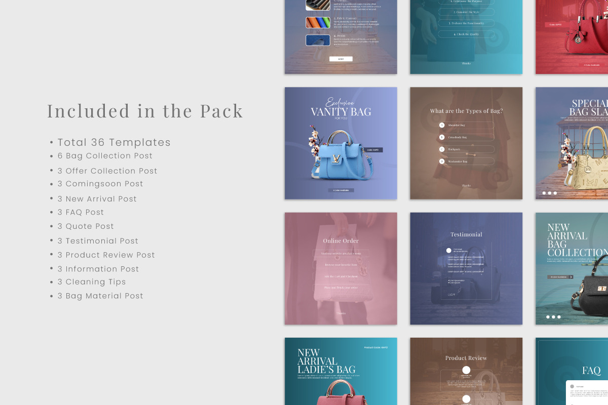 Handbag Social Media Marketing Kit, a Social Media Template by thedesignsource (Photo 6 of 6)