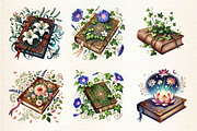 Flower Book Clipart Bundle,, an Illustration by DreamArtGraphic (Thumbnail 5 of 5)