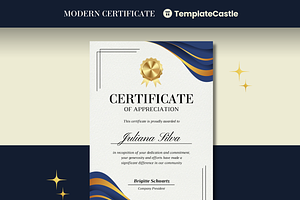 Modern Appreciation Certificate, a Templates & Theme by TemplateCastleStore