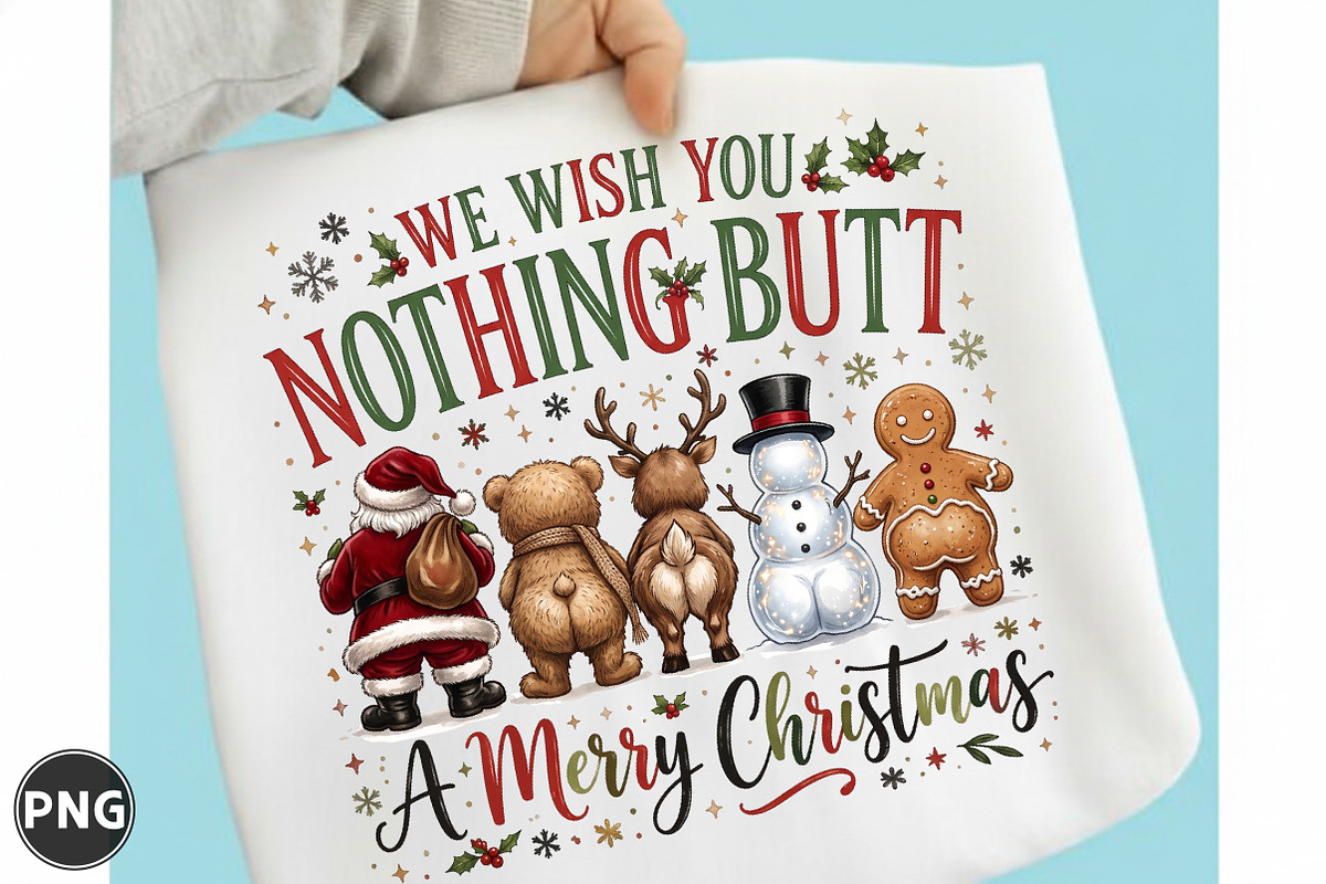 Nothing Butt a Merry Christmas PNG, a Seasonal Illustration by designcity5 (Photo 1 of 4)