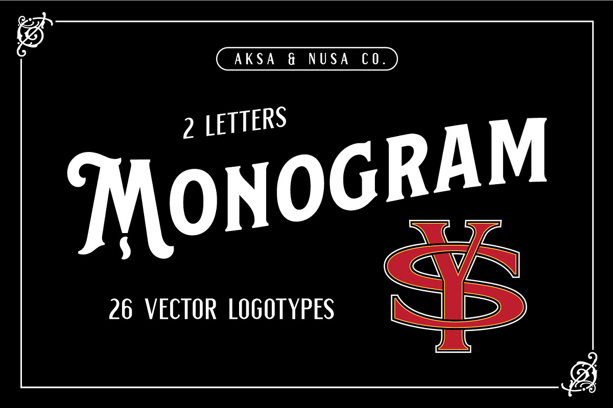 MONOGRAM - 26 Vector Logotypes, a Branding & Logo Template by Aksa & Nusa Co. (Photo 1 of 5)