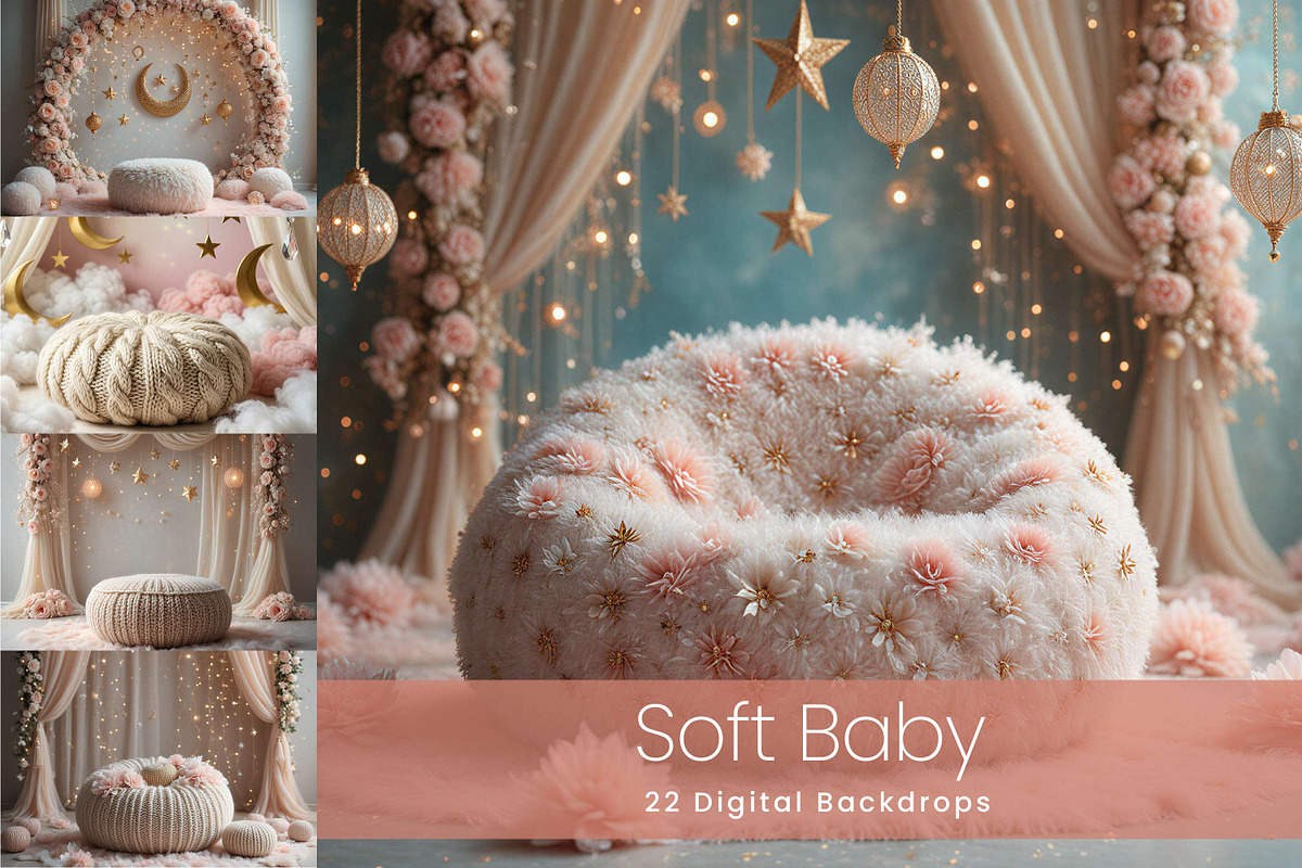 22 Soft Baby Digital Backdrops, a Background Graphic by 3Motional (Photo 1 of 7)