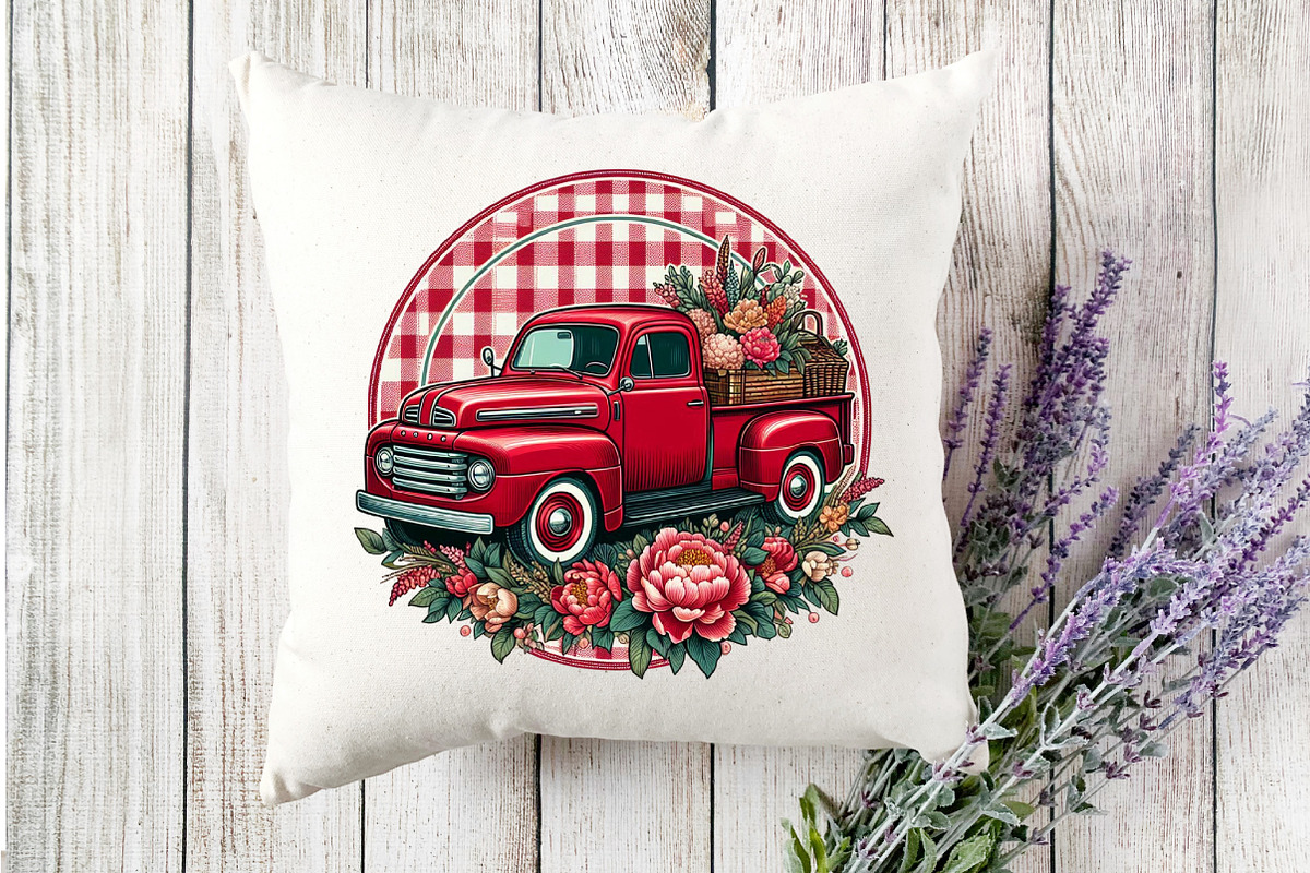 Red Christmas Truck Clipart, an Illustration by Designking (Photo 3 of 4)