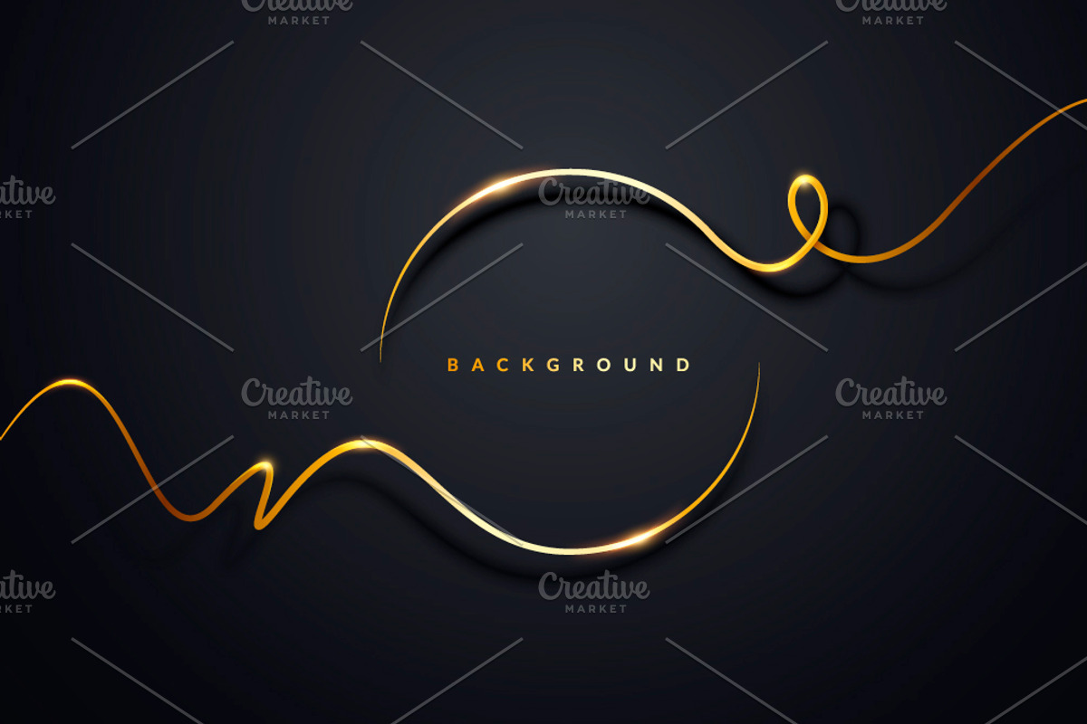 Luxury Golden Ribbon Circle, a Background Graphic by Black White Mouse Design