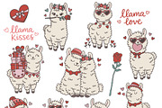 Valentine Llamas PNG SVG Clipart, an Animal Illustration by Huckleberry Hearts (Thumbnail 1 of 4)