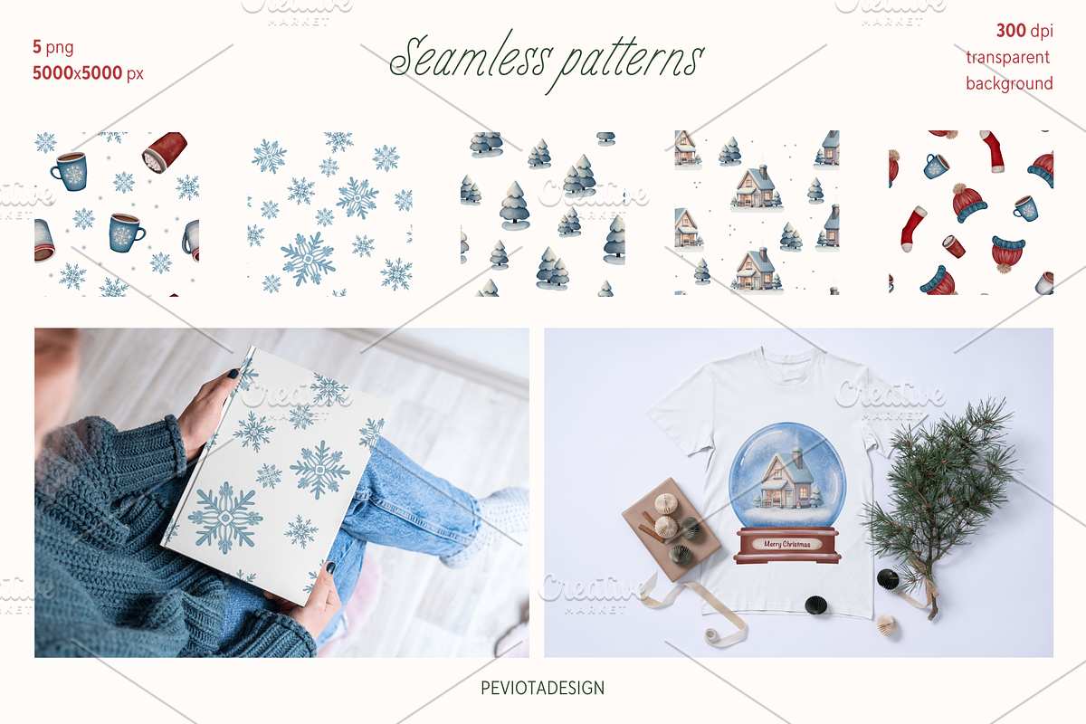Cute watercolor Christmas collection, a Seasonal Illustration by Peviotadesign (Photo 10 of 13)
