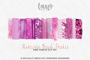 Watercolor Radiant Orchid Brush Clip