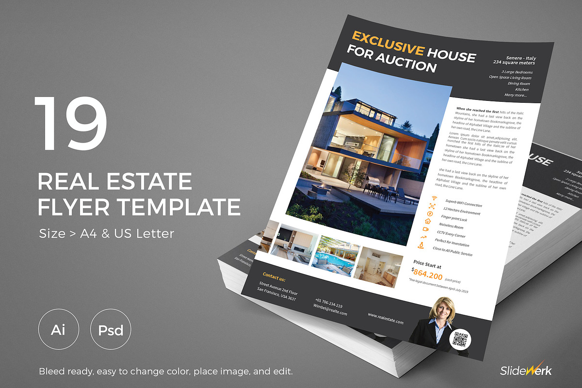Real Estate Flyer 19, a Flyer Template by Slidewerk