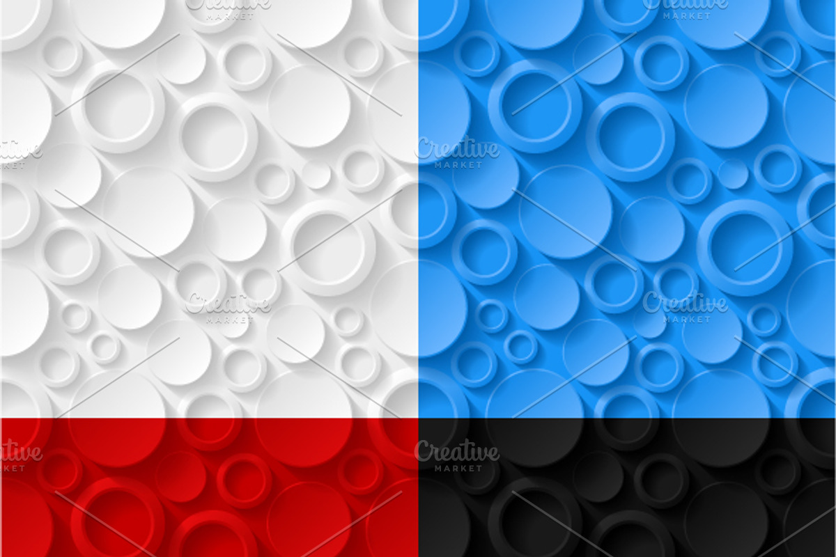 Set of geometric seamless patterns