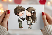Valentine Cute Couple Clipart Bundle, an Illustration by Canvas Craft (Thumbnail 6 of 6)