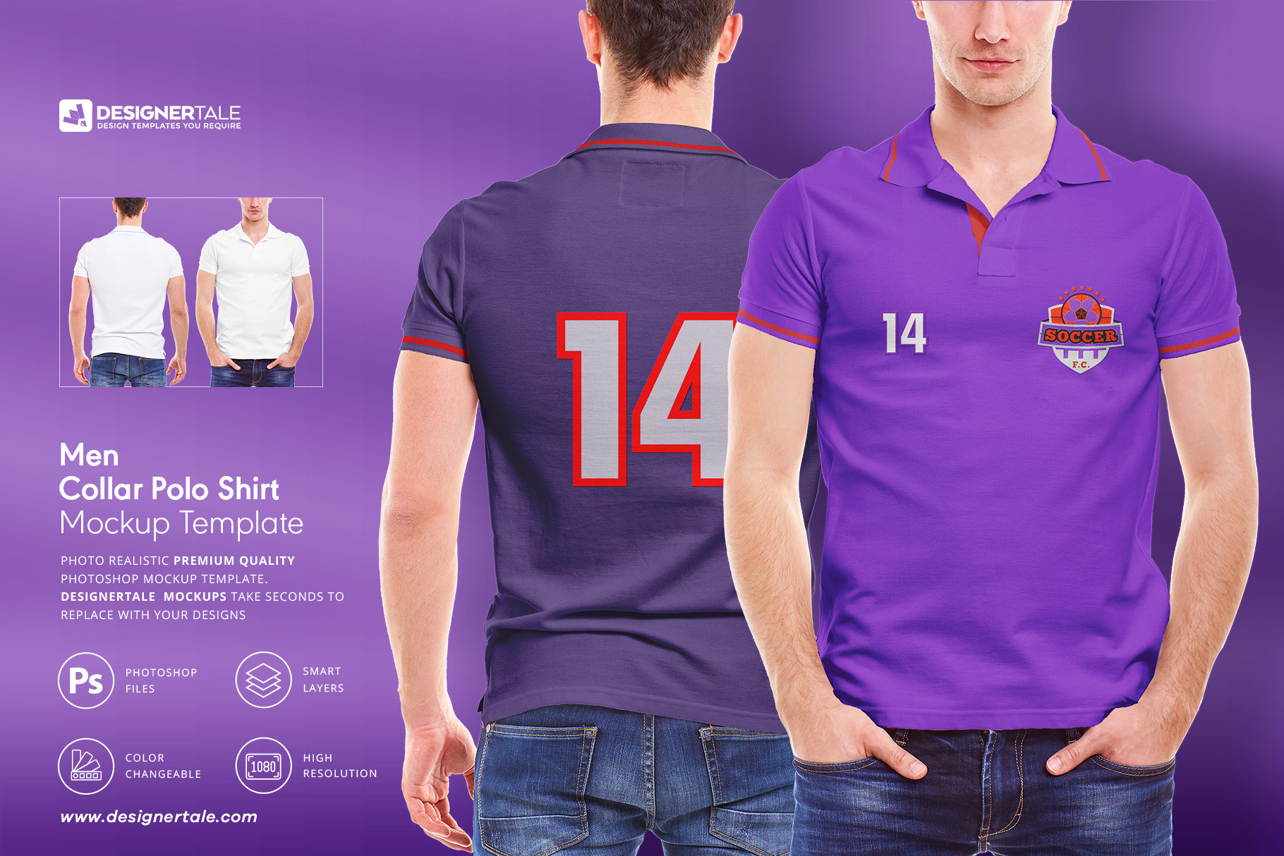 Men Collar T Shirt Mock Up Template, a Shirt Mockup by Designertale