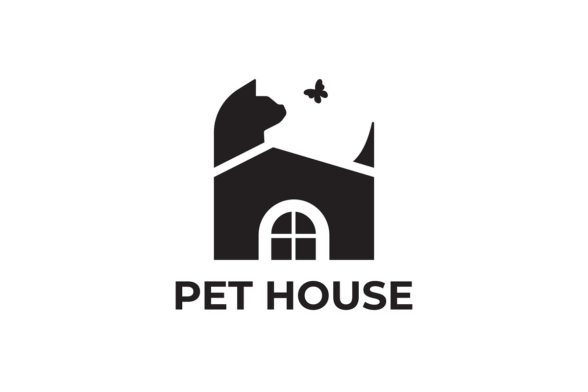 Pet House Logo Cat and Butterfly, a Branding & Logo Template by Saba Vector (Photo 2 of 3)