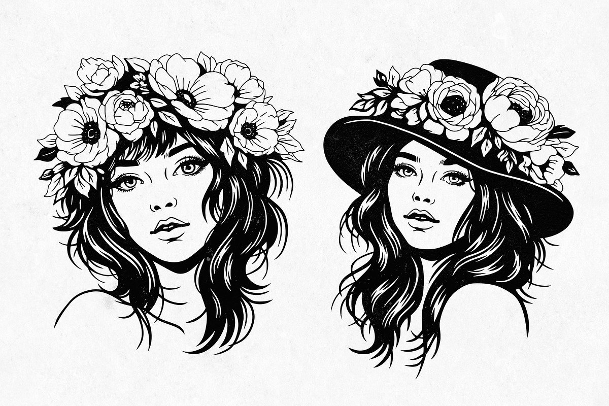 Floral Girl Illustration, a Person Illustration by Tekuni (Photo 7 of 9)