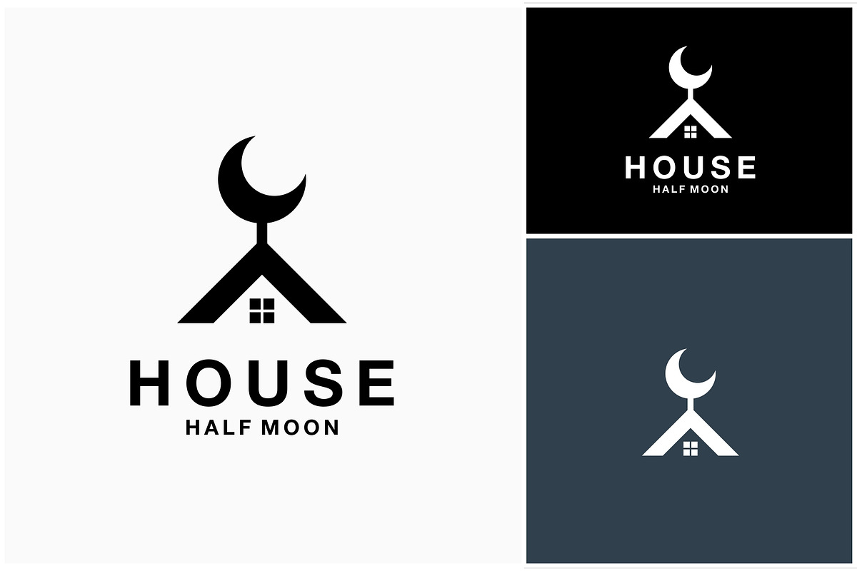 House Roof Crescent Moon Logo, a Branding & Logo Template by ika trisiana (Photo 1 of 2)