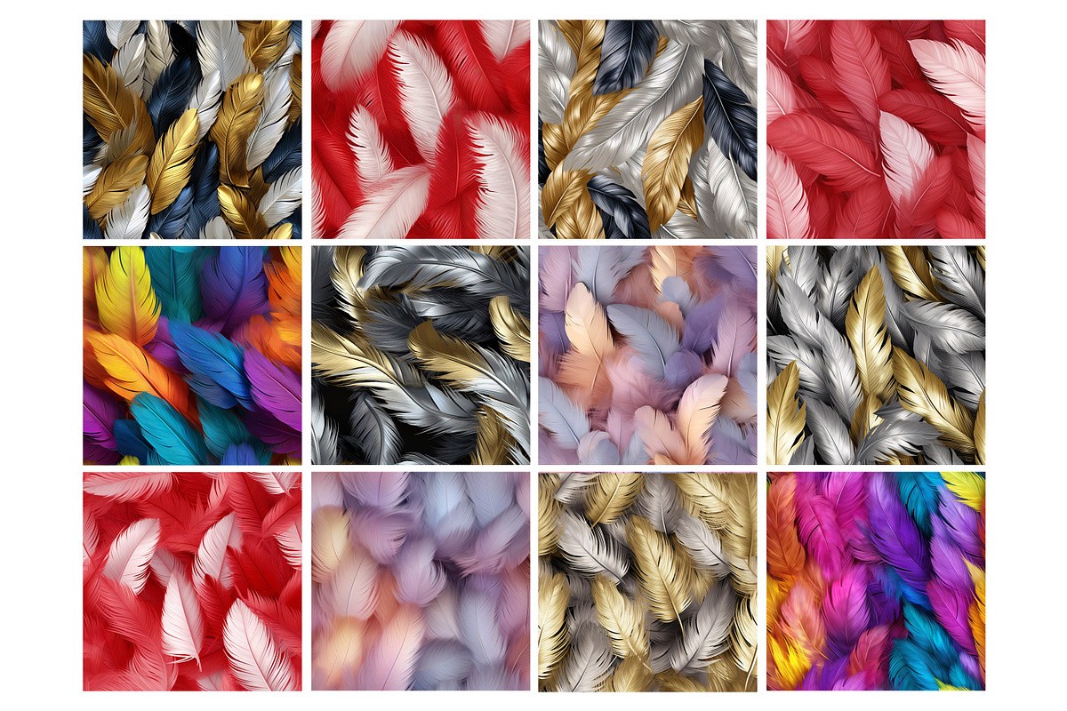 Feathers Seamless Pattern, a Pattern Graphic by Forhadx5 (Photo 8 of 19)