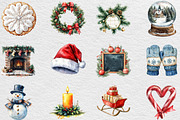 Cute Christmas Day Clipart, an Illustration by Black Bird Studio (Thumbnail 5 of 6)