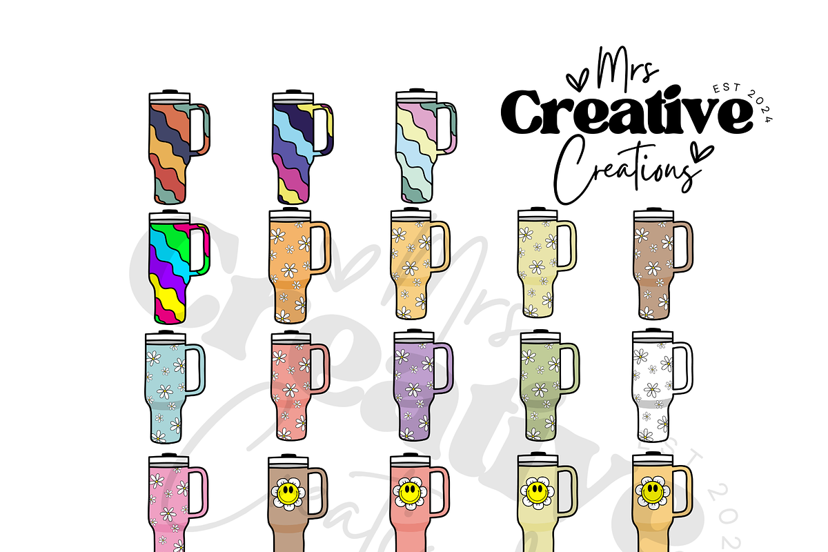 40oz Tumbler Clipart Bundle, a Graphic by Mrs. Creative Creations (Photo 1 of 7)