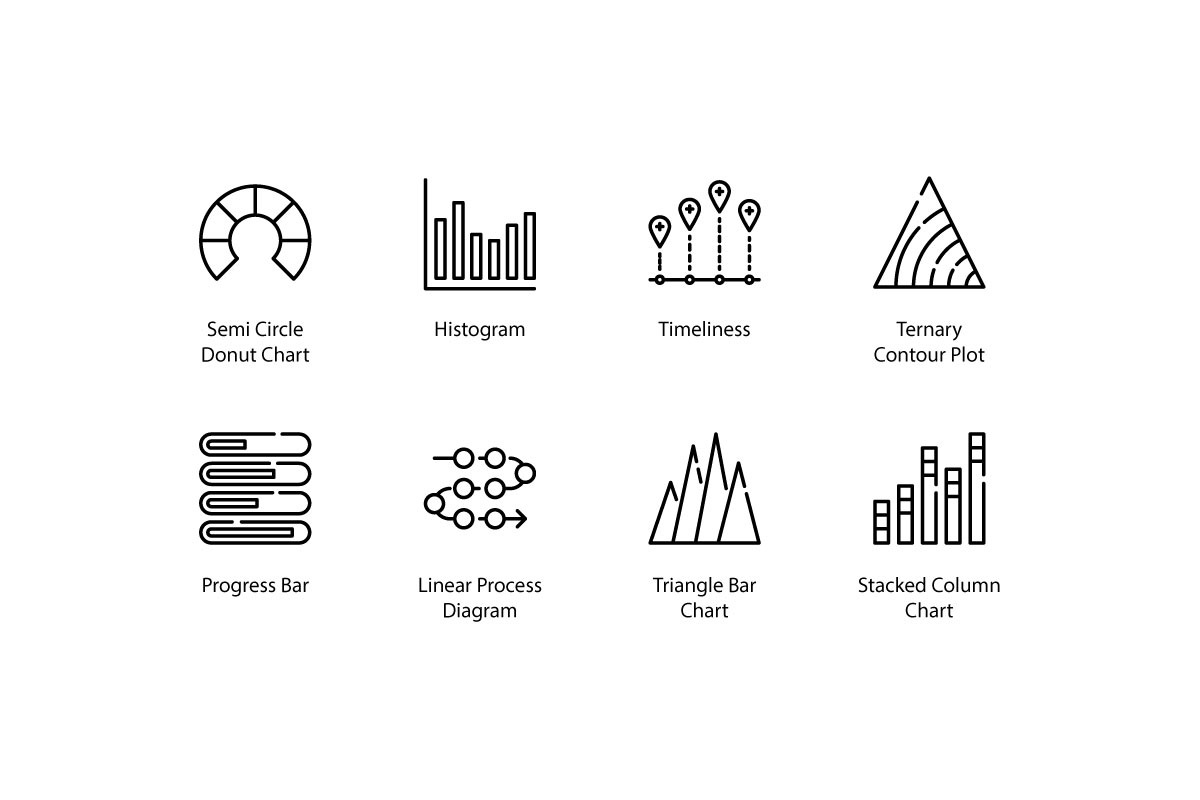 Graph And Diagram thin line icons, an Outline Icon by vectorstank (Photo 3 of 6)