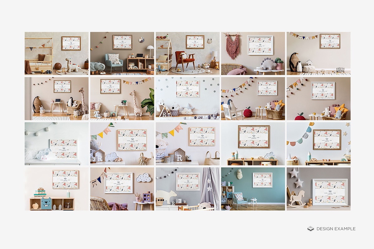 Landscape Frame in Baby Room Mock-up, a Print Template by Branda Keeps (Photo 5 of 30)