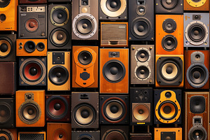 Vintage audio speakers background, a Background Photo by MistyDay