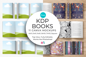 KDP Book Mockups For Canva