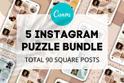 5 Instagram Puzzle Bundle Canva, a Social Media Template by bonadigitals (Thumbnail 1 of 5)