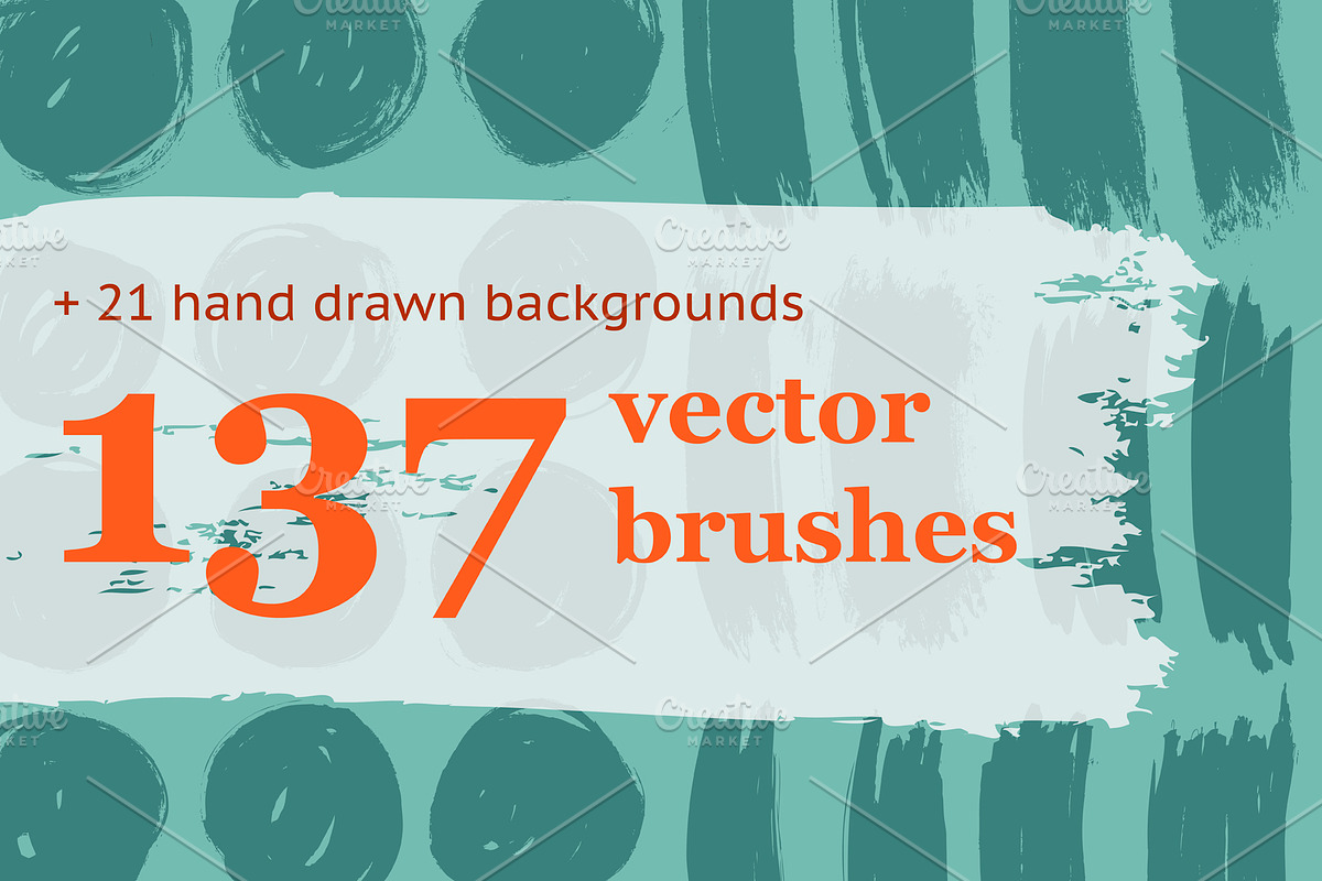 137 HandDrawn Vector Brushes, a Brush Add-On by bum katrin (Photo 1 of 3)