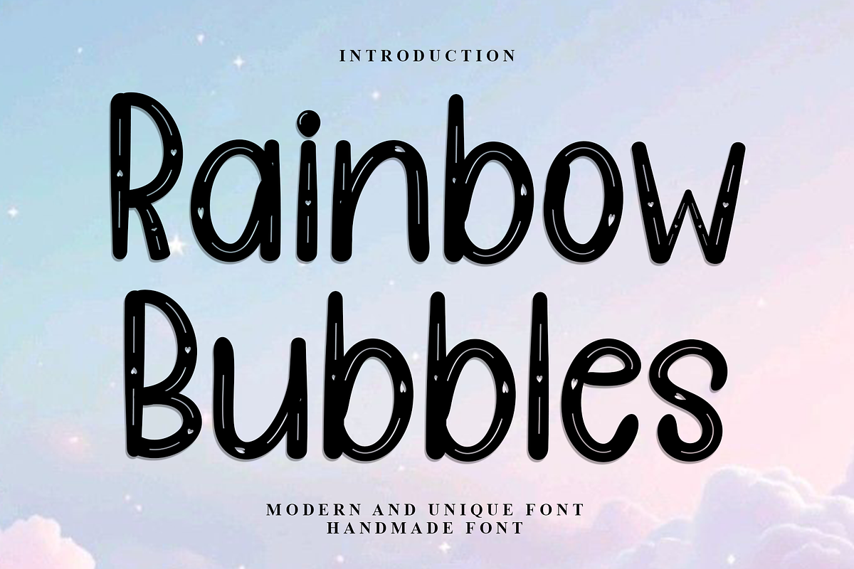 Rainbow Bubbles, a Script Font by FreshTypeINK (Photo 1 of 8)