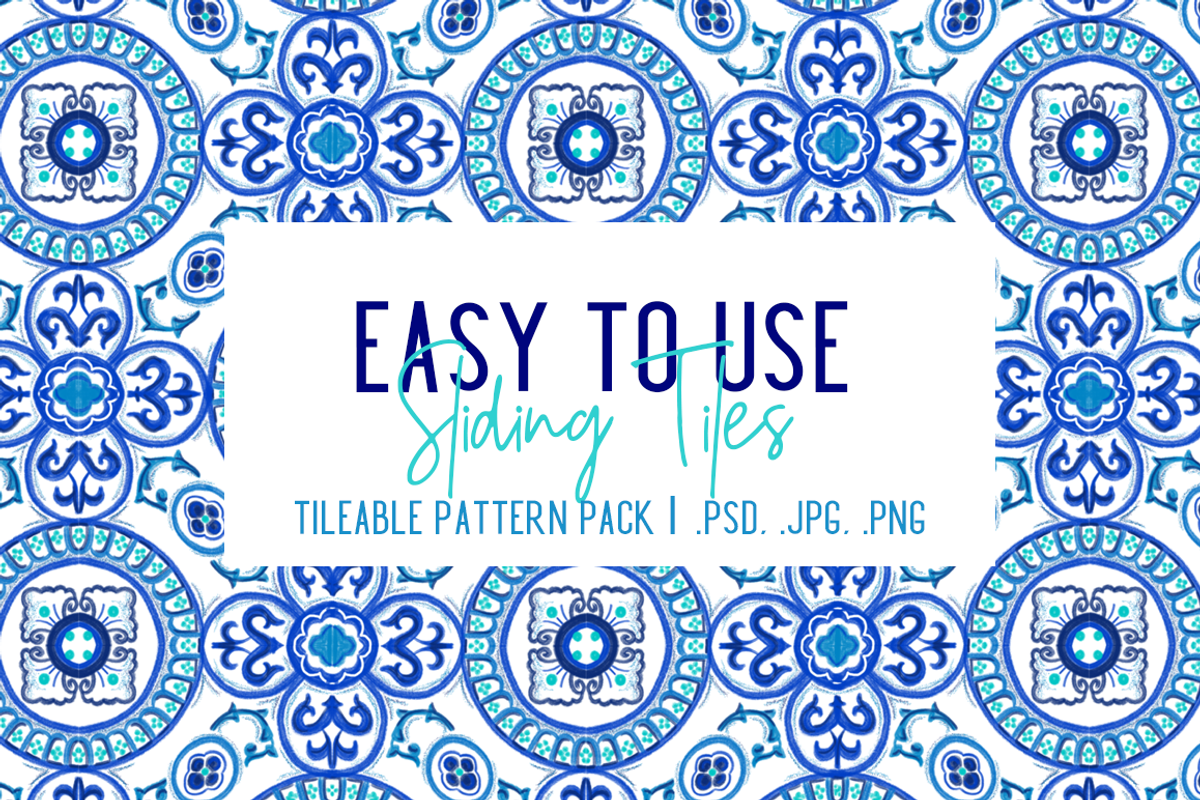The Blues Handdrawn Tile Patterns, a Pattern Graphic by TheLegacyBrandingCo (Photo 7 of 11)