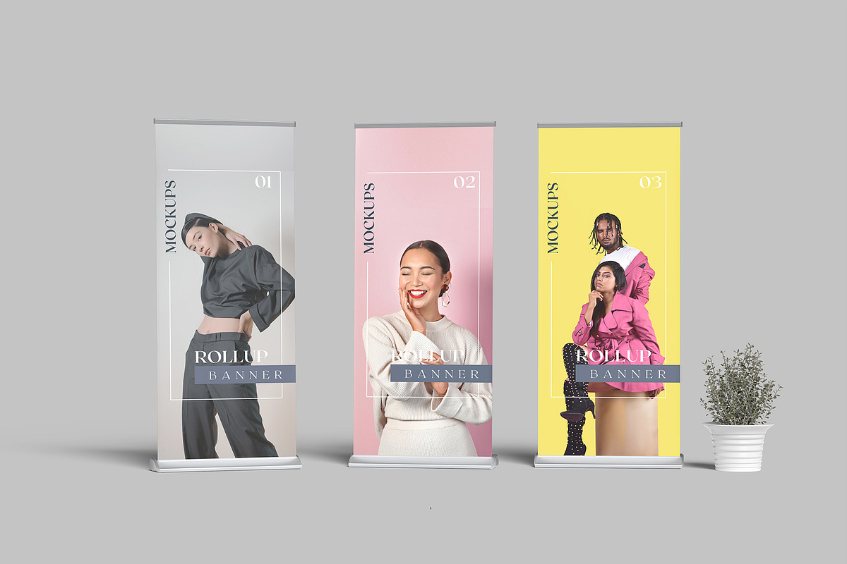 Rollup Banner Mockup, an Advertising Mockup by Graphiculon (Photo 4 of 11)