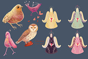 Valentine’s Day Folk Clipart, a Seasonal Illustration by FaliushViktoriaArtist (Thumbnail 3 of 11)