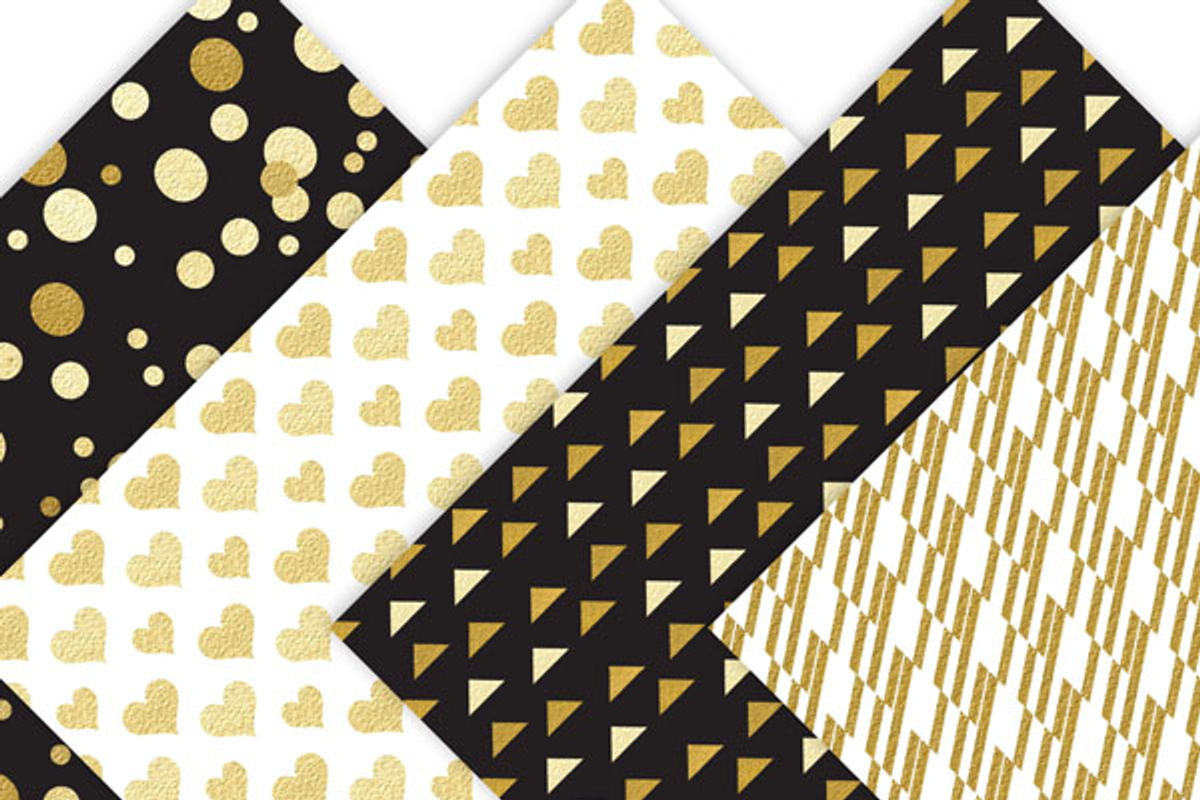 Black and Gold Digital Paper Pattern, a Texture Graphic by Leska's Digitals (Photo 3 of 6)