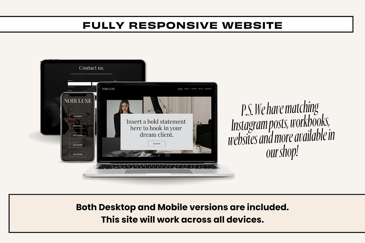 Squarespace - Noir Luxe, a Websites & App Template by Freedom Business Shop (Photo 8 of 10)