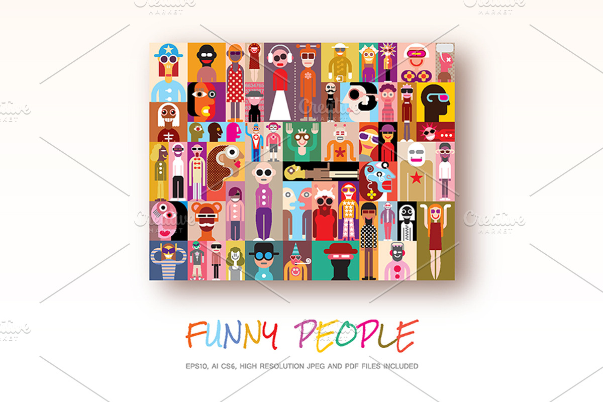 Funny People vector illustration