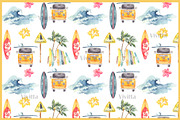 Surfing watercolor clipart set, an Illustration by Vivitta (Thumbnail 8 of 9)