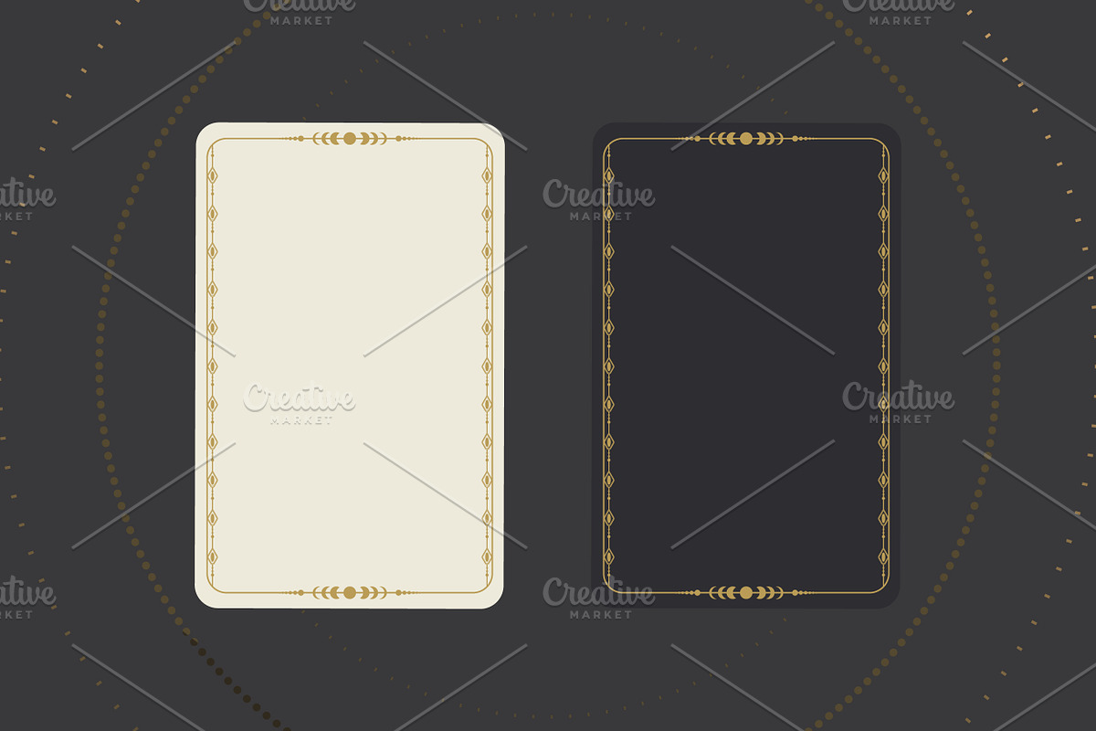 Vector Tarot Card Frame Templates, a Decorative Illustration by PsychocheArt (Photo 3 of 9)