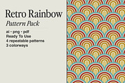 Retro Rainbow Pattern Pack, a Pattern Graphic by Stellen Design (Thumbnail 2 of 8)