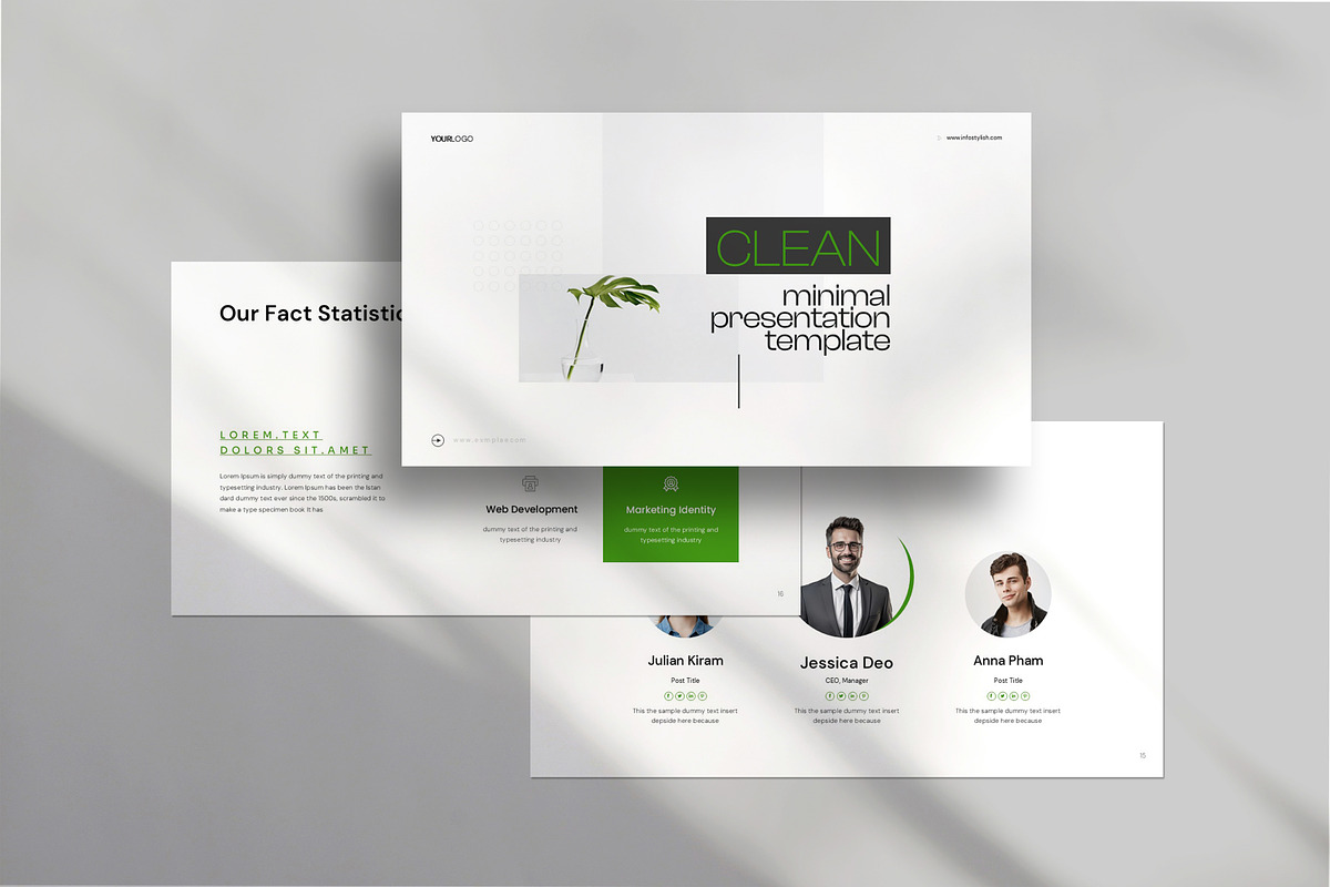 Clean Minimal Presentation Template preview 3