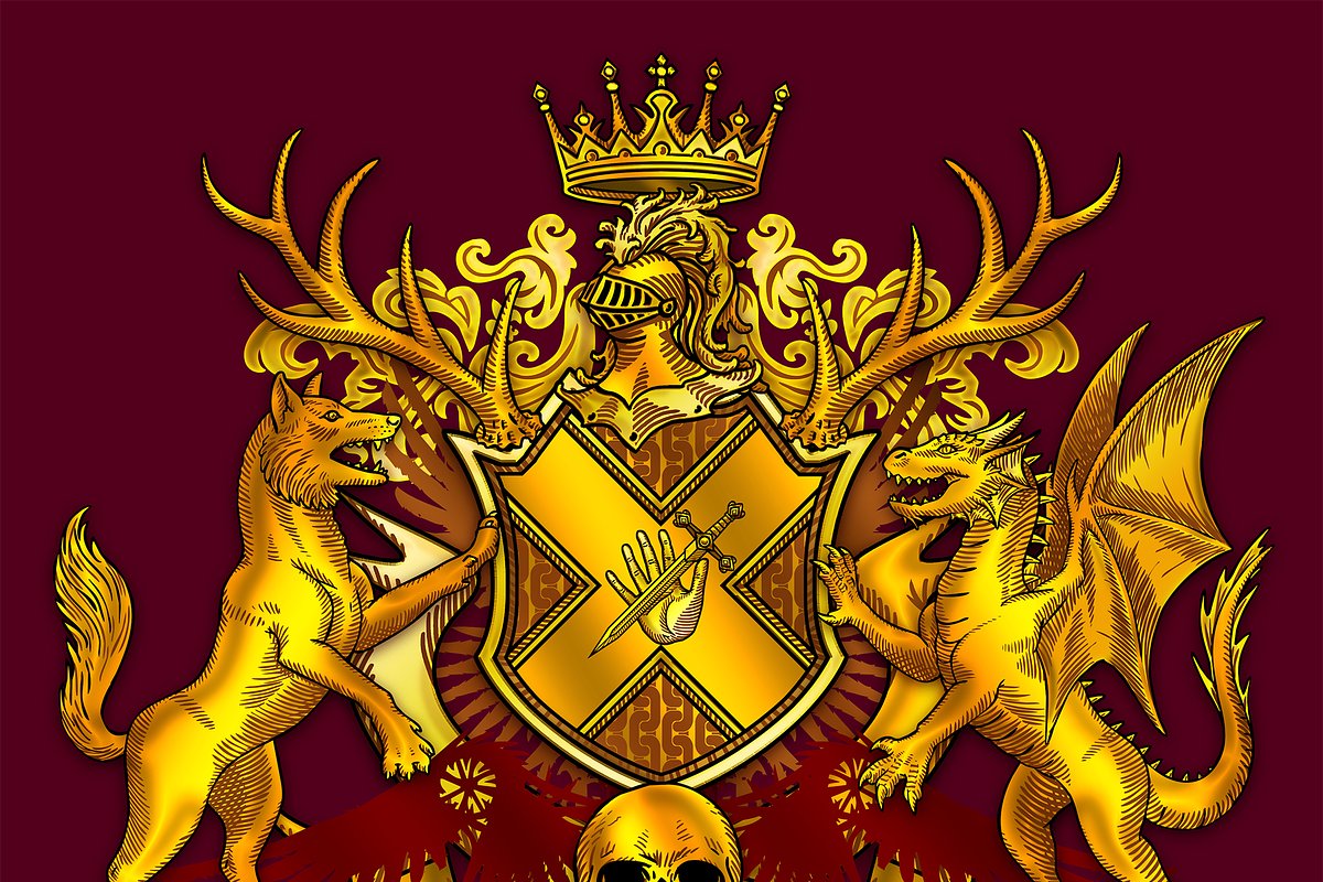 Gold Coat of Arms Creation Kit, a Decorative Illustration by Abysm Internal (Photo 7 of 8)