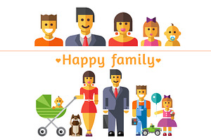 Happy family. People characters, a Person Illustration by TastyVector