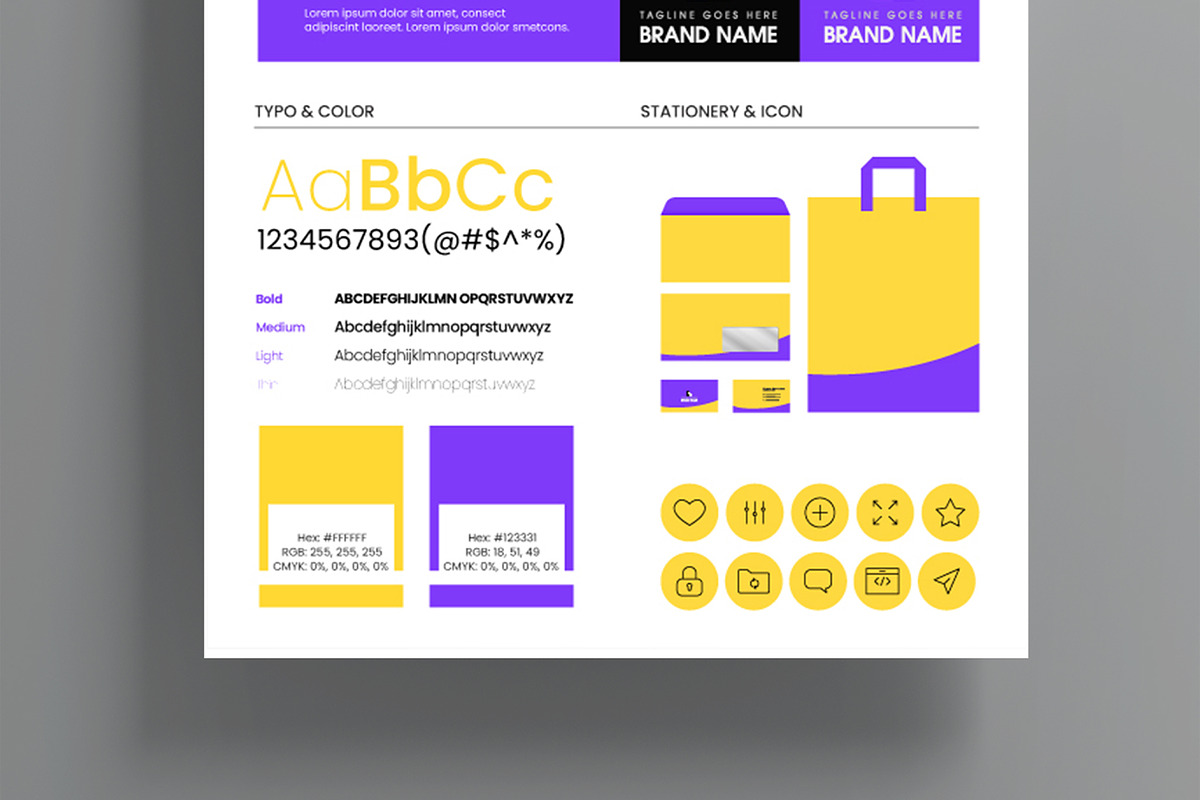 Modern Brand Guideline Kit Template preview 3