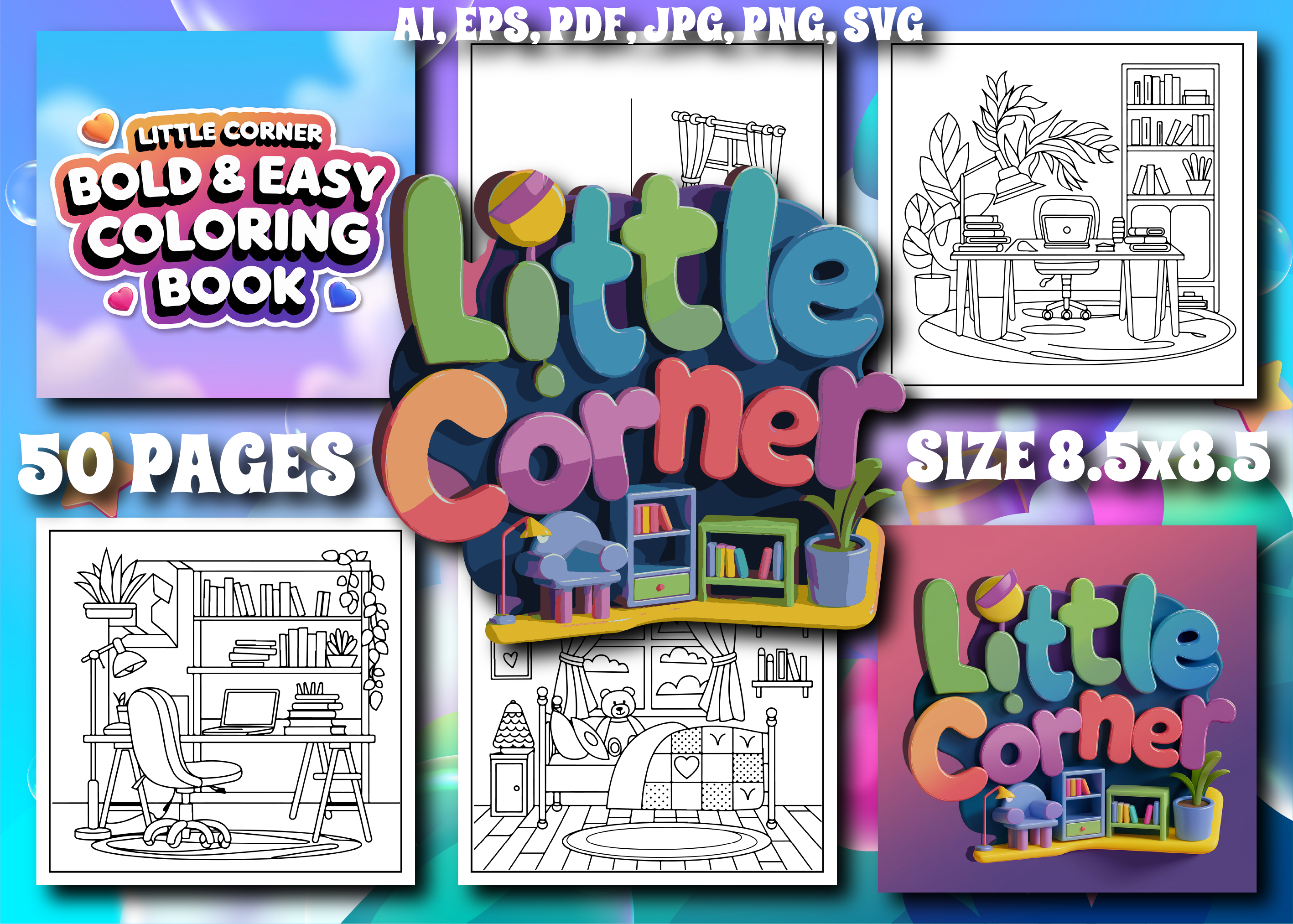 Little Corner Coloring Book Kids, an Animal Illustration by Design Zone