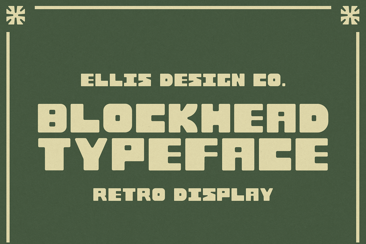 Blockhead Typeface, a Font by EllisDesignCo. (Photo 1 of 3)