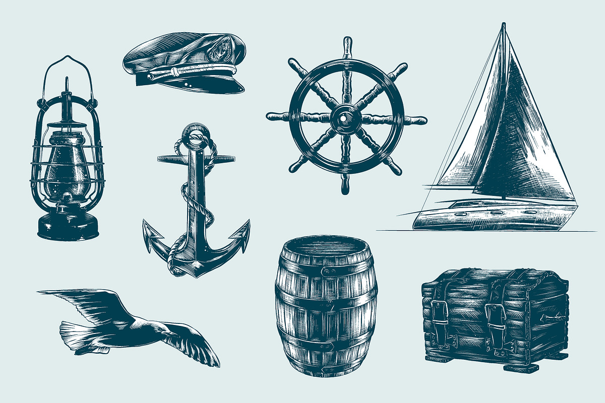 Nautical hand drawn sketches, an Illustration by Akimo Mia (Photo 2 of 6)